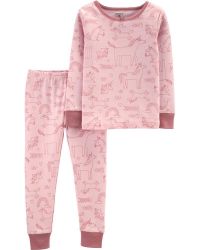 Pijama Carter’s Infantil Unicórnio e Arco-Íris Mangas Longas Feminino 