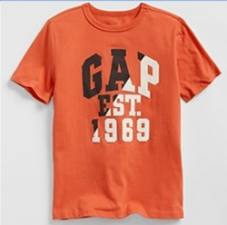 Camiseta GAP Infantil Logo GAP EST. 1969 Manga Curta Masculino 